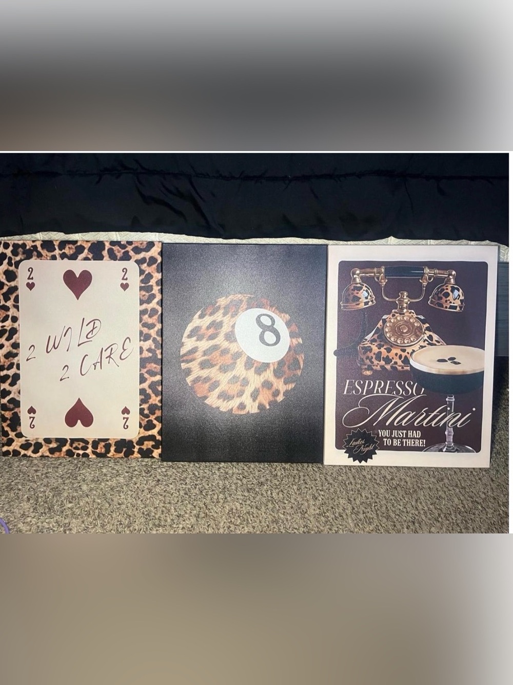 Leopard Print 8-Ball Canvas Wall Art - Home Accents